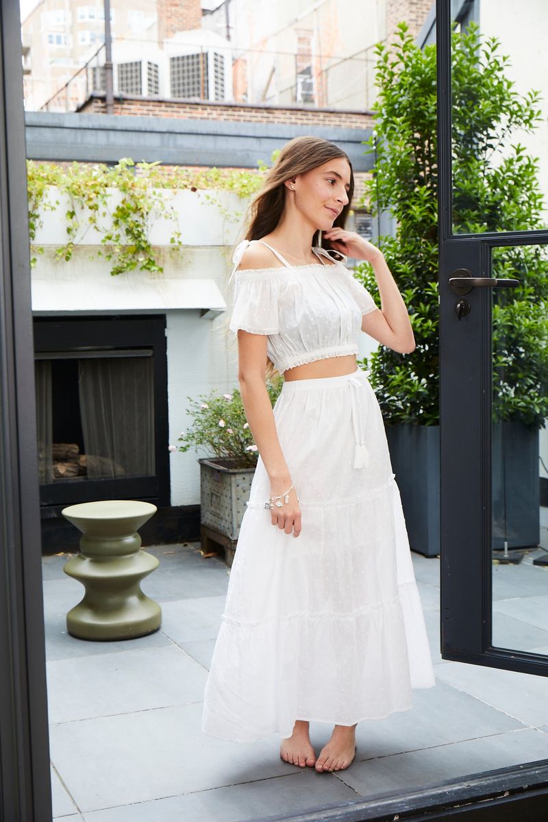 Theme NYC Bella White Maxi Dot with Tassels