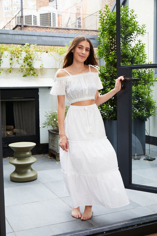 Theme NYC Bella White Maxi Dot with Tassels