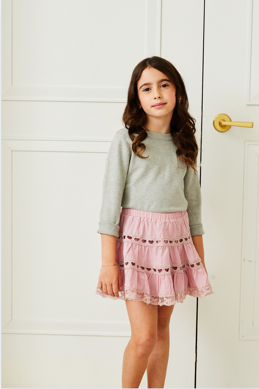 Theme NYC Sofia Heart Bow Lace Mini | Rose Pink