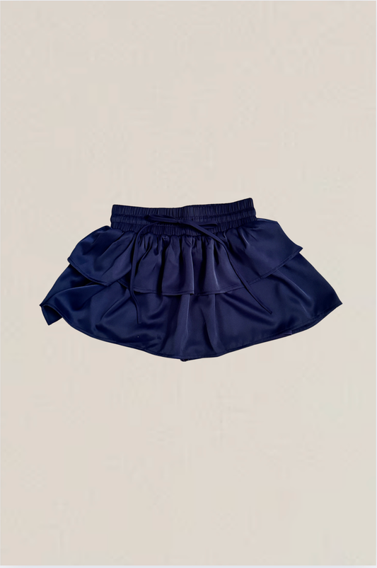 Theme NYC Willow Satin Skort | Navy