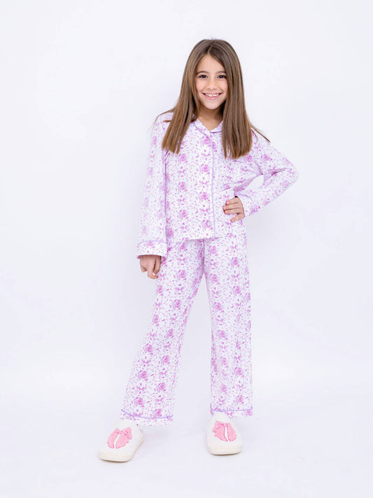 Preppy Goose | Girls Bows & Florals Jersey Pajama Set