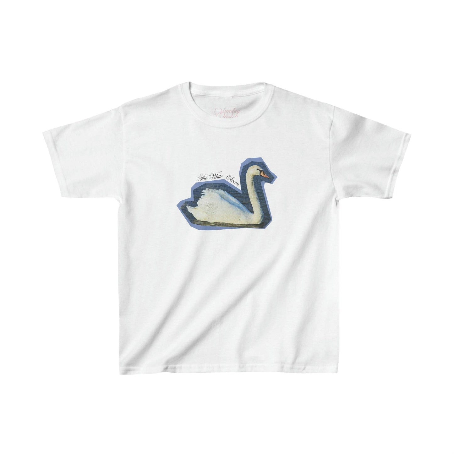 Sunday Violets White Swan Baby Tee