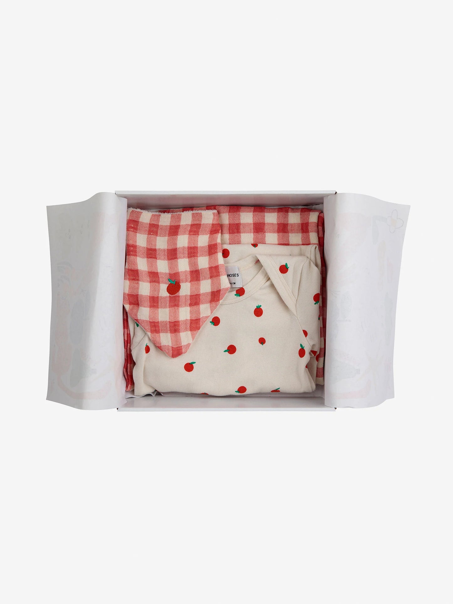 Bobo Choses Dreiteiliges Schlafset mit Tomaten- und Gingham-Muster