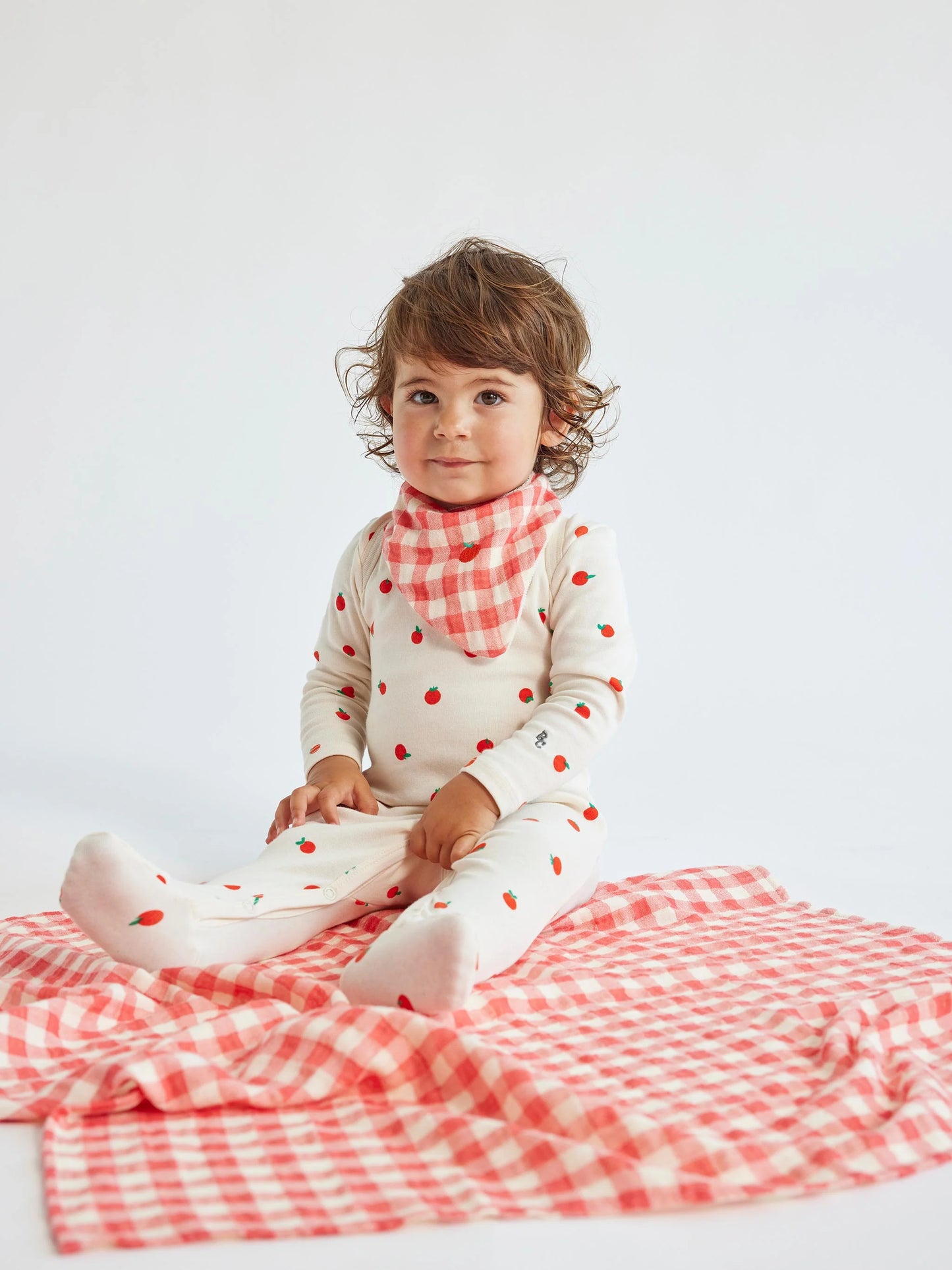 Bobo Choses Dreiteiliges Schlafset mit Tomaten- und Gingham-Muster