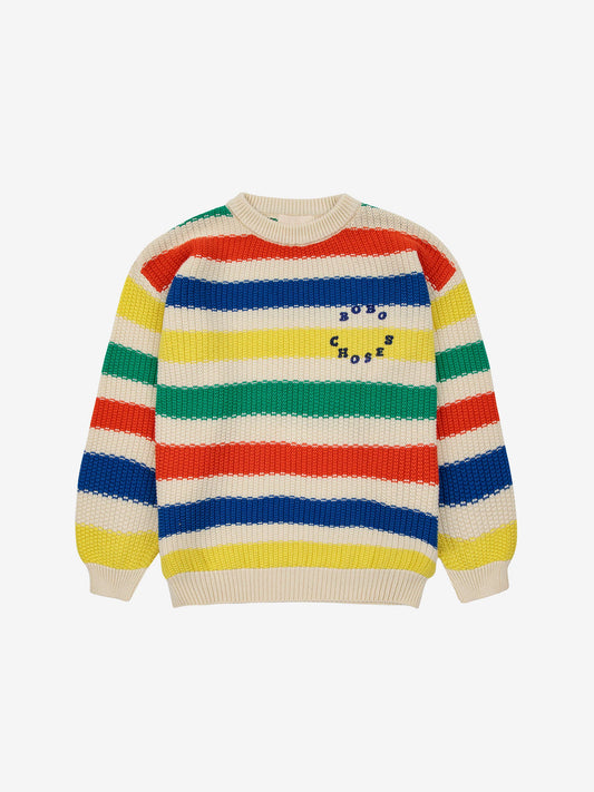 Bobo Choses Multicolor Stripes Beach Sweater