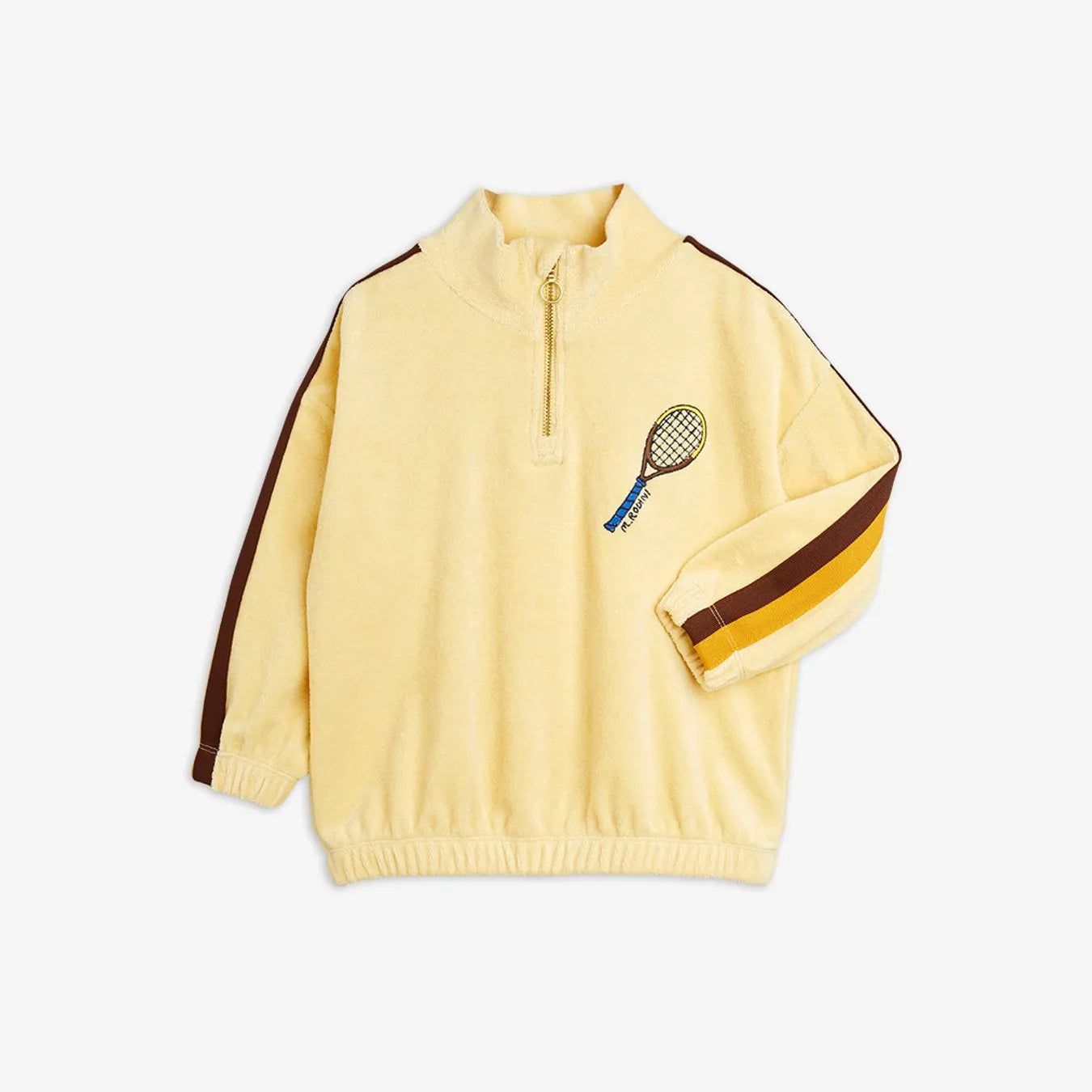 Mini Rodini Tennis Embroidered Half-Zip Sweatshirt