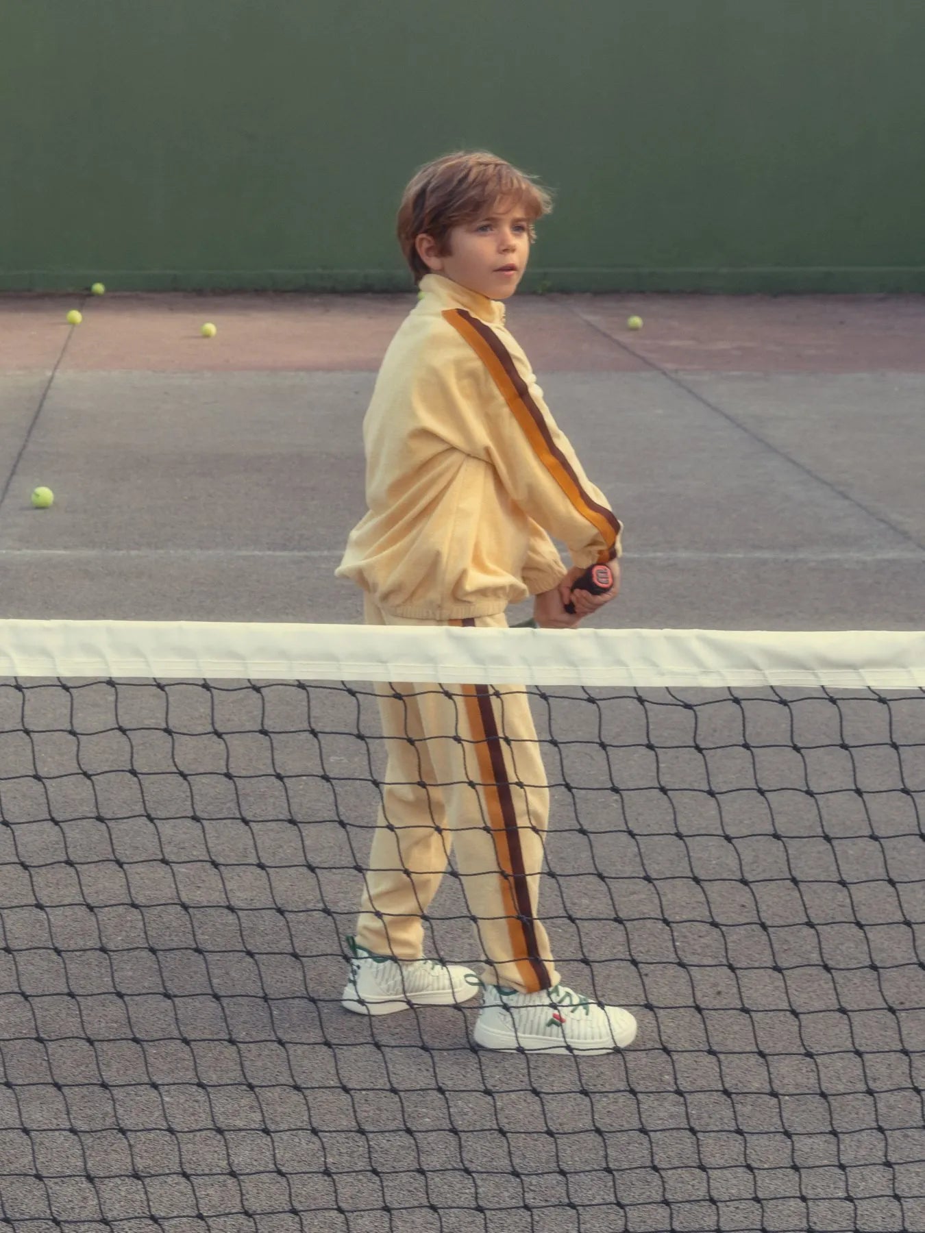 Mini Rodini Tennis Embroidered Terry Sweatpants