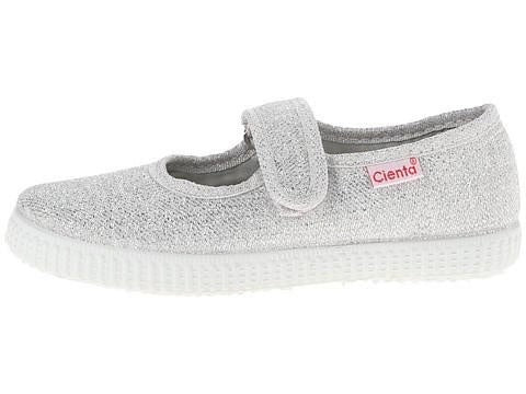 Cienta Canvas MaryJane | Silver Sparkle