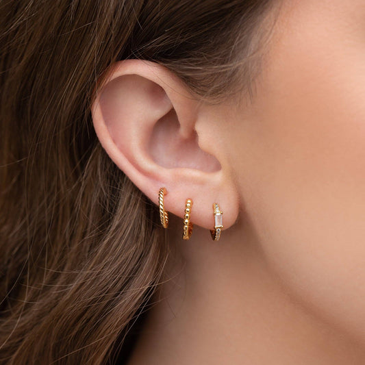 California Dreamin’ Hoop Set — 18K Gold Plated, 3 Pairs