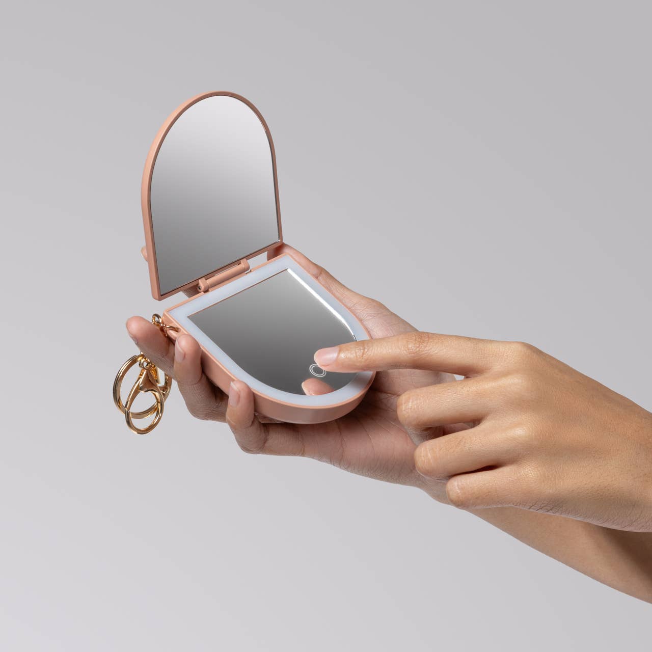 Kitsch LED Compact Mirror Keychain – Terracotta – Sunday Best