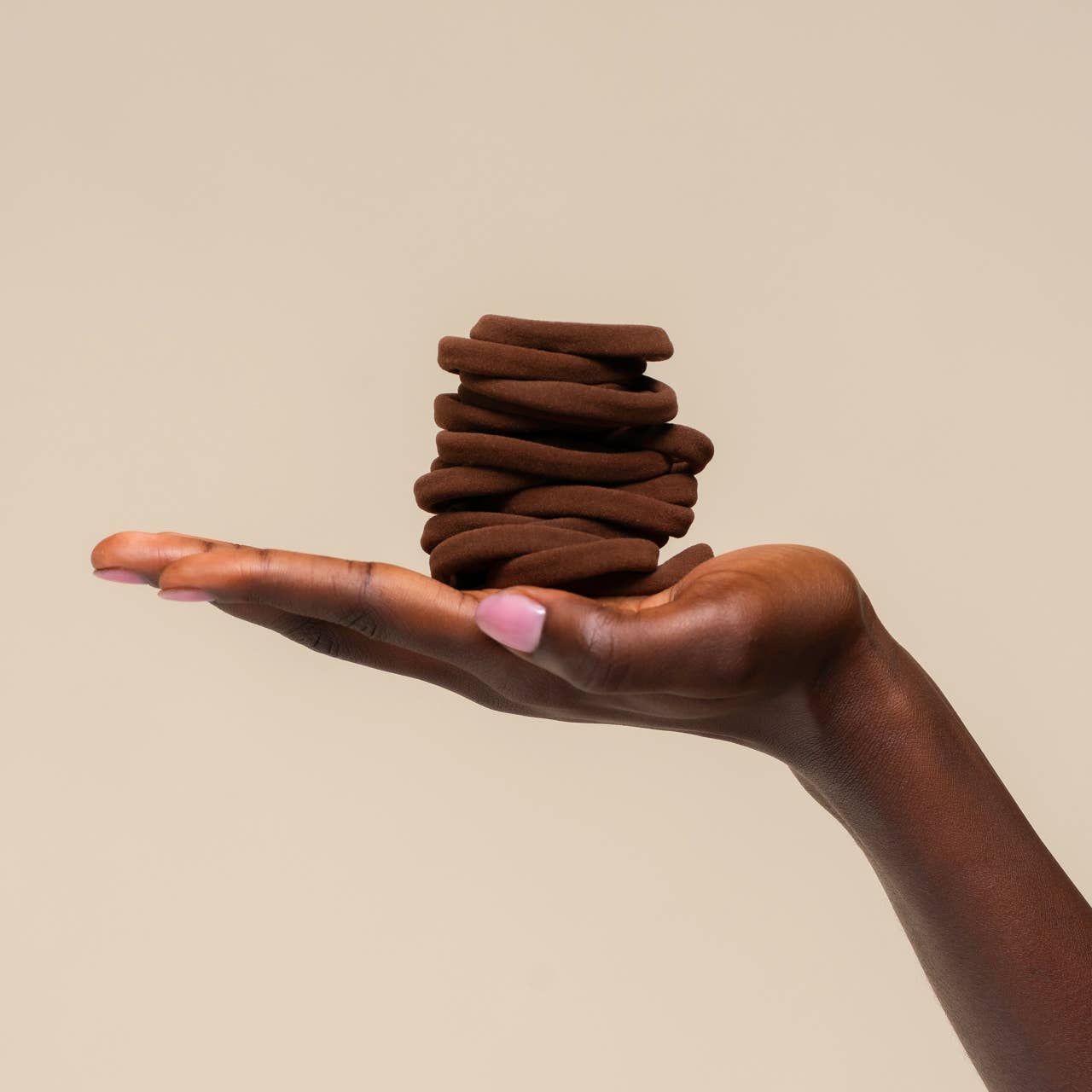 Kitsch Recycled Fabric Seamless Hair Elastics 20pc Set - Chocolate