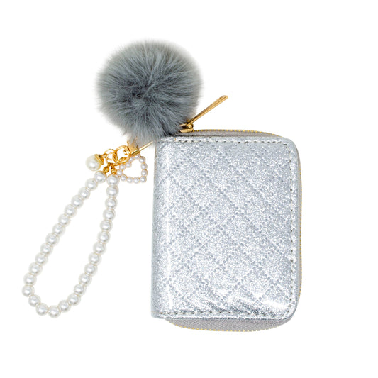 Sparkle Pearl Strap Wallet | Silver