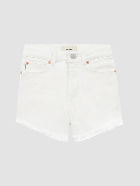 DL1961 Lucy Shorts High Rise Cut Off | White Frayed