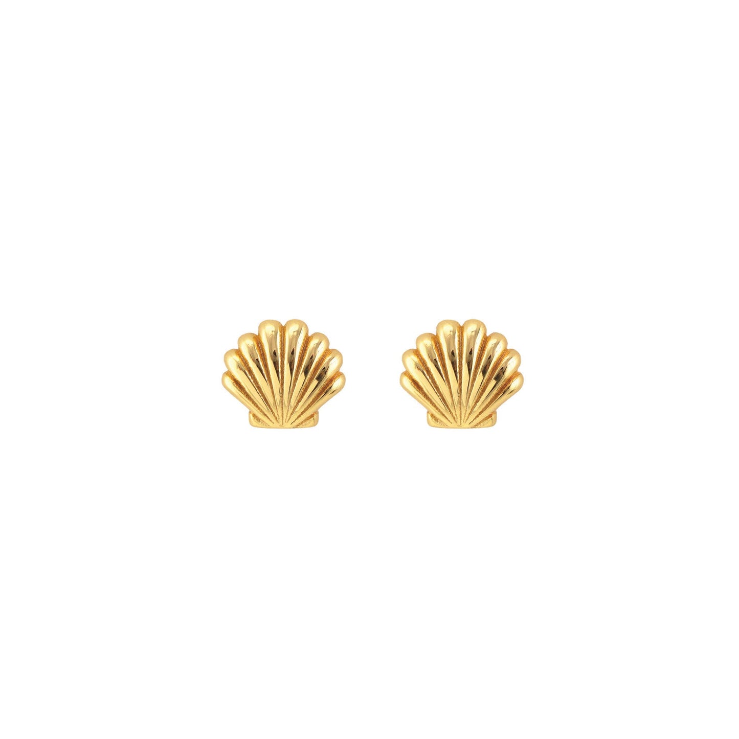 Seashell Stud Earrings: 18K Gold Vermeil