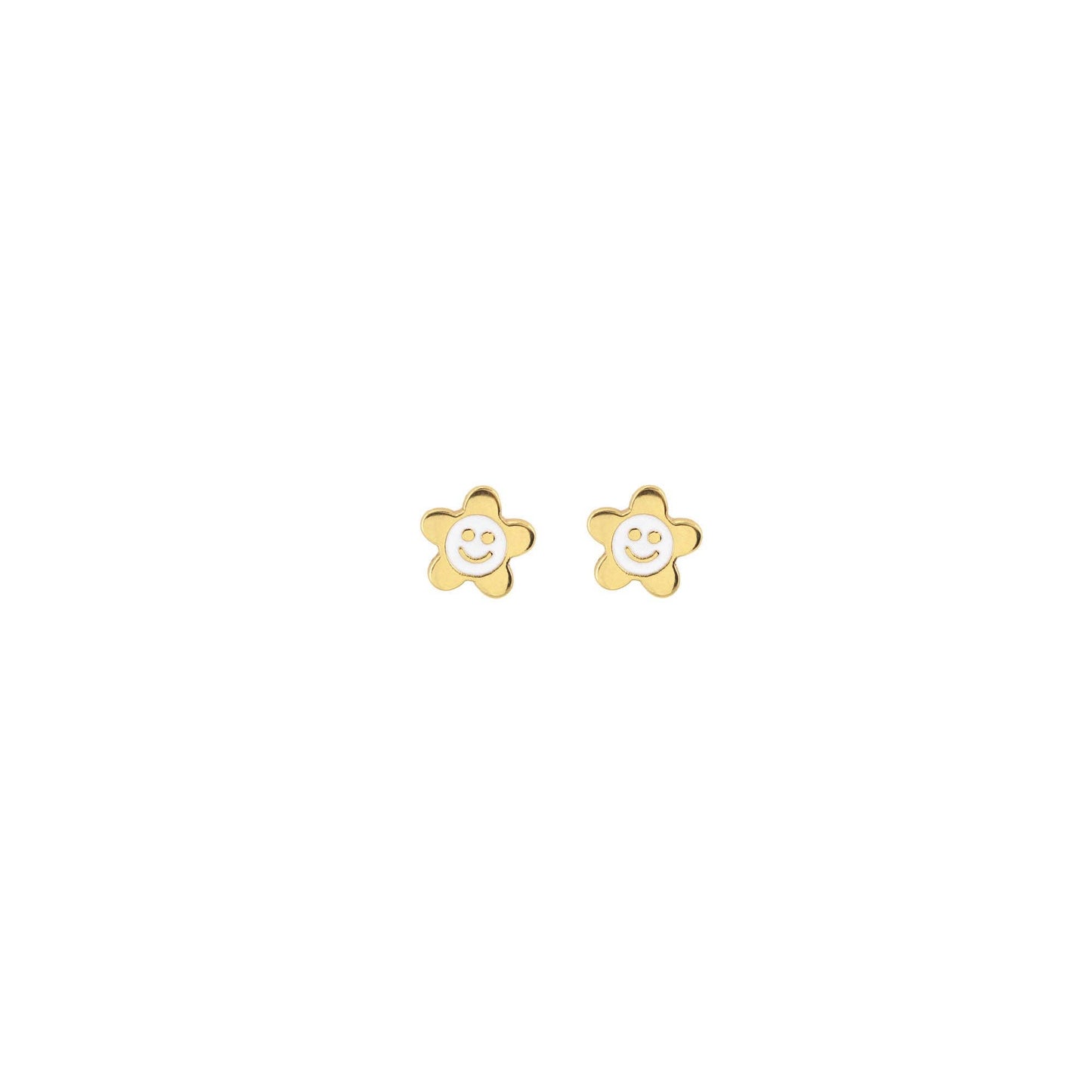 Smiley Daisy Enamel Stud Earrings