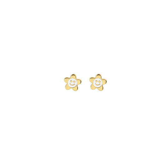 Smiley Daisy Enamel Stud Earrings