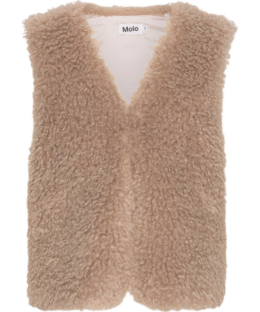 Molo Faux Fur Vest | Rosie Sand