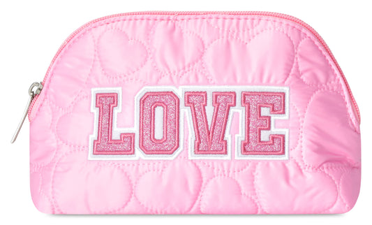 Love Heart Puffy Oval Cosmetic Bag