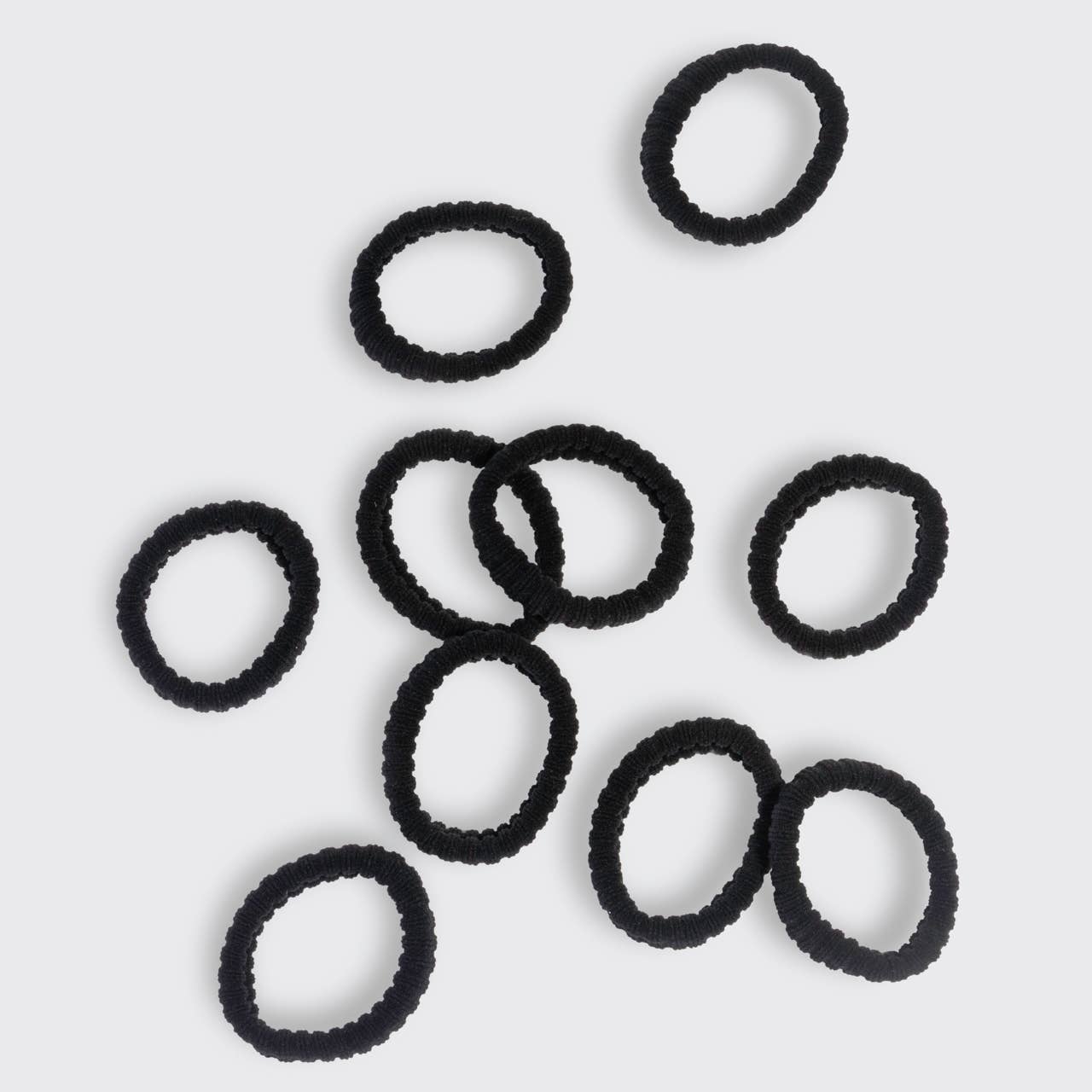 Kitsch Recycled Fabric Ribbed Hair Elastics 10pc Set - Black