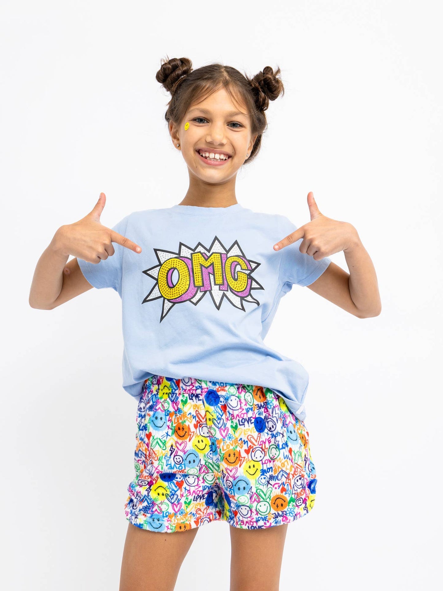 Preppy Goose Girls Plush Lounge Shorts| Love + Smiles