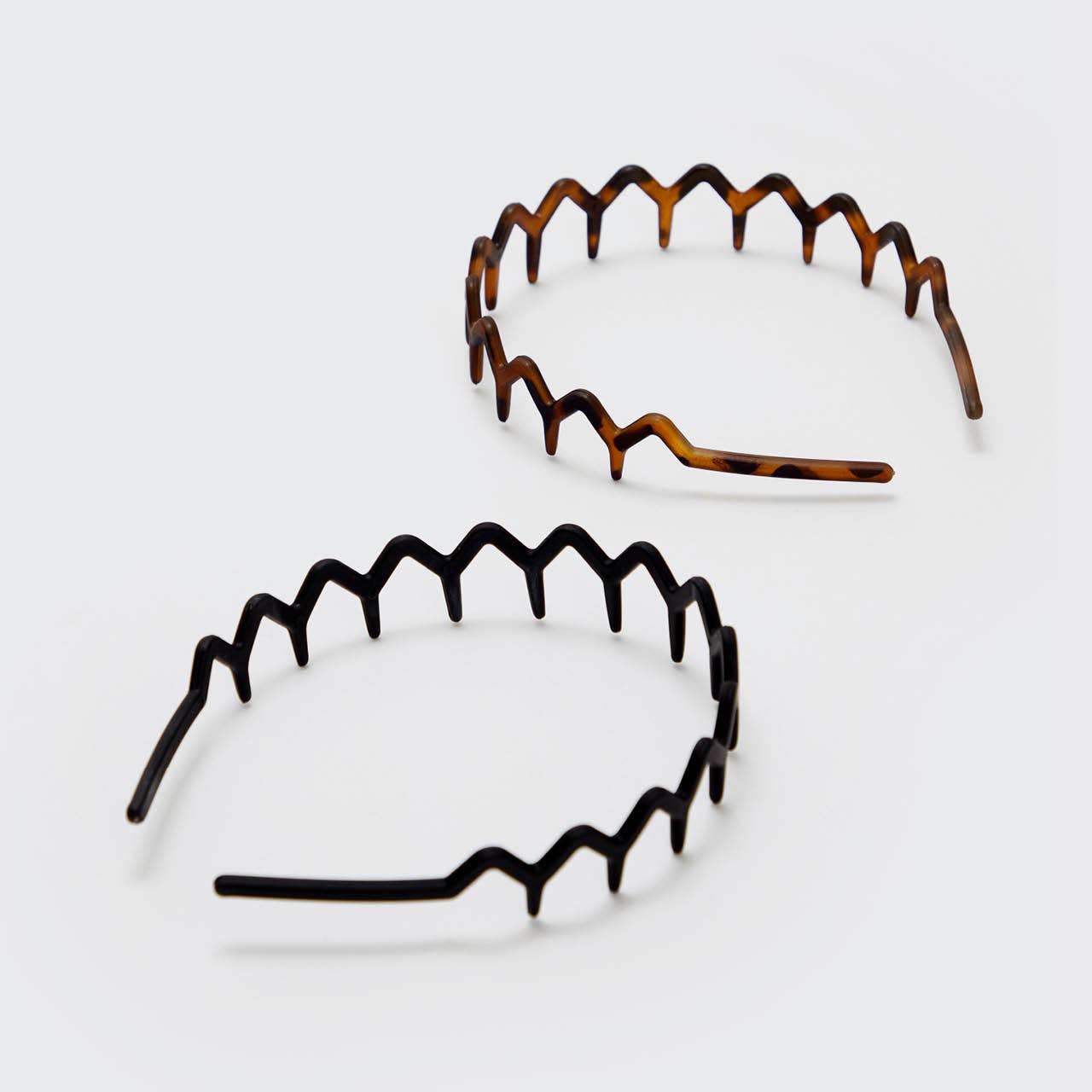 Kitsch Zig Zag Headband – 2pc Set – Black & Tortoise