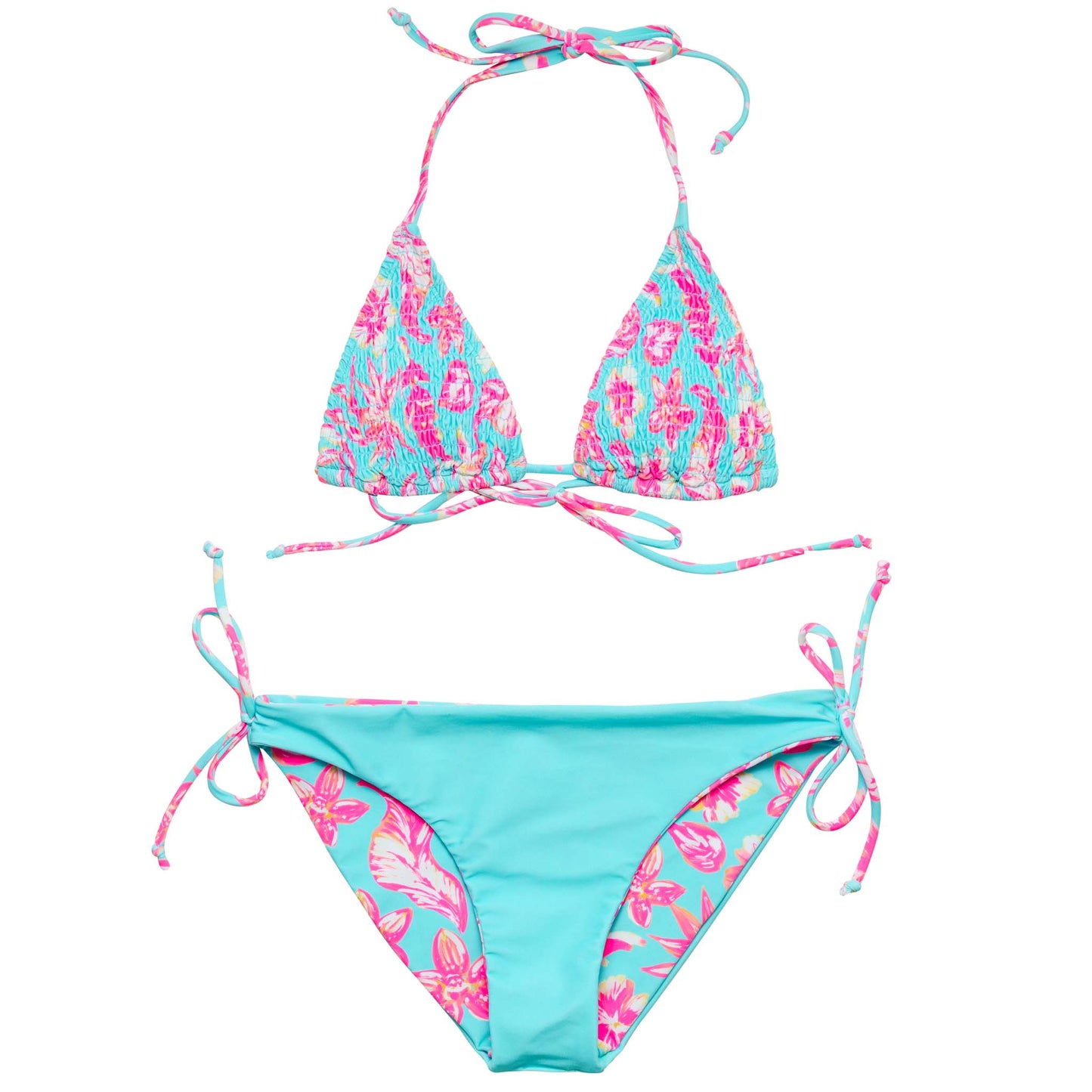 Snapper Rock Tropical Glow Teen Recycled Triangle Bikini