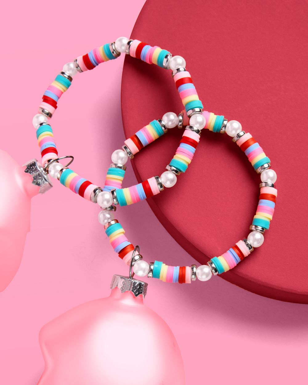 BFF Split Heart Ornament – 2 Piece Pink Best Friend Holiday Ornament