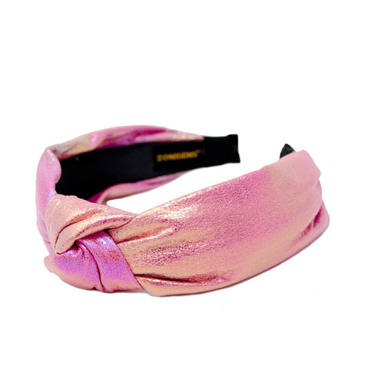 Shiny Rainbow Knot Headband | Pink