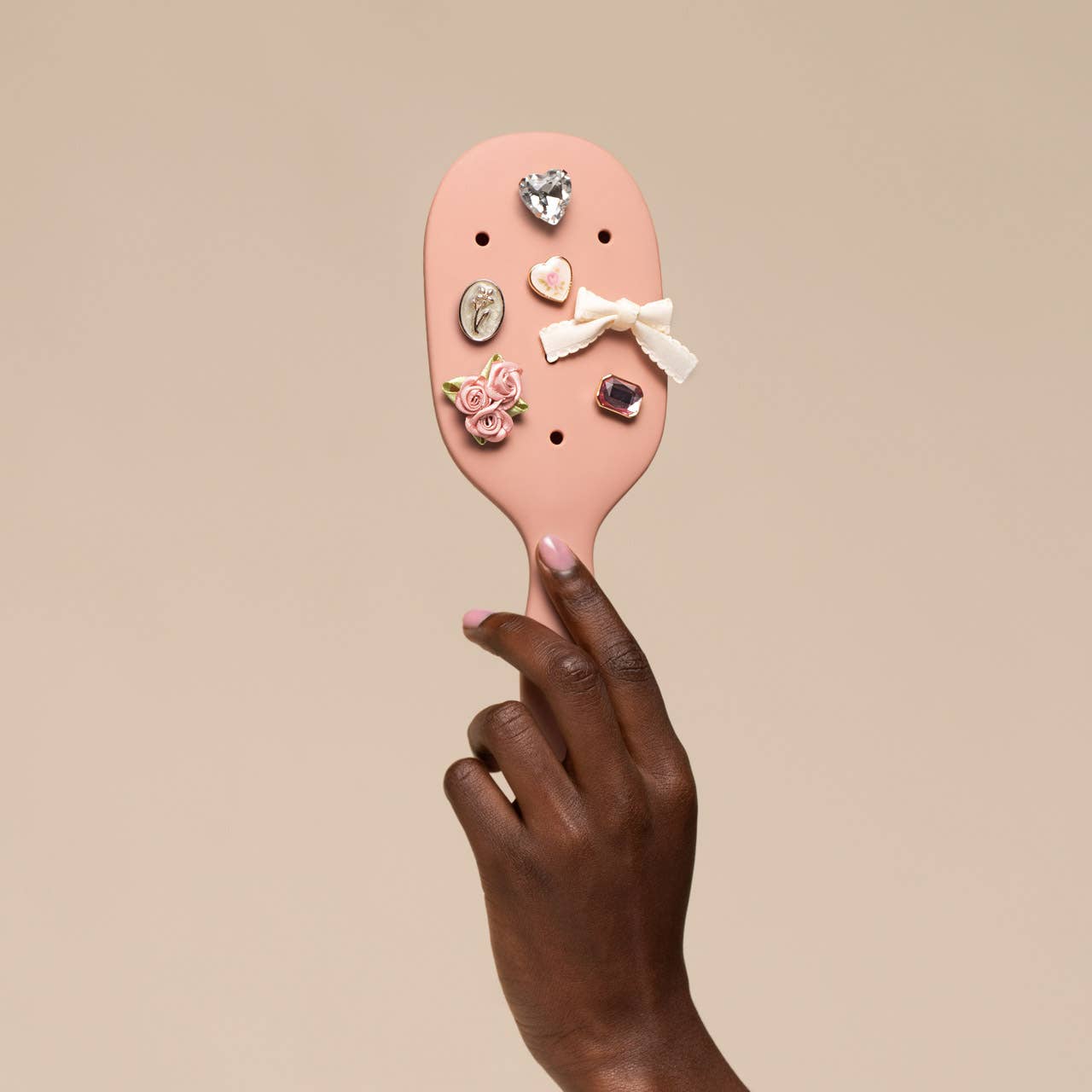 KitschPop™ Paddle Brush & Charm Set - Terracotta