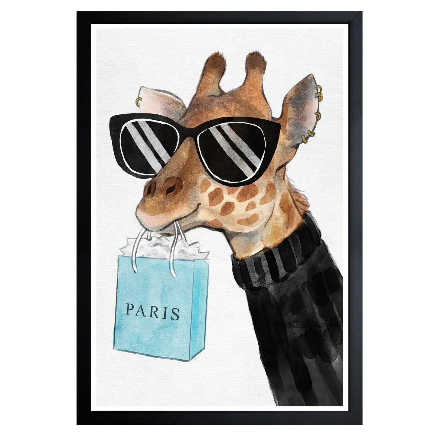 13" X 19" Fabulous Giraffe Framed Art