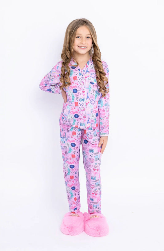 Preppy Goose | Girls Abroad Jersey Pajama Set