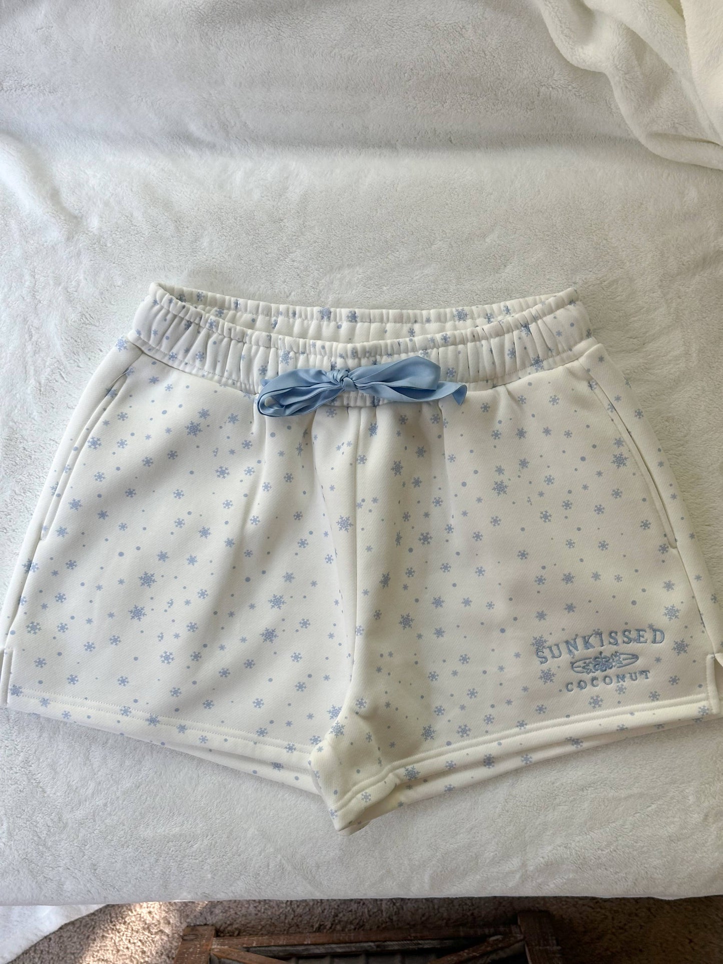 Sunkissed Coconut Snowflake Embroidered Shorts