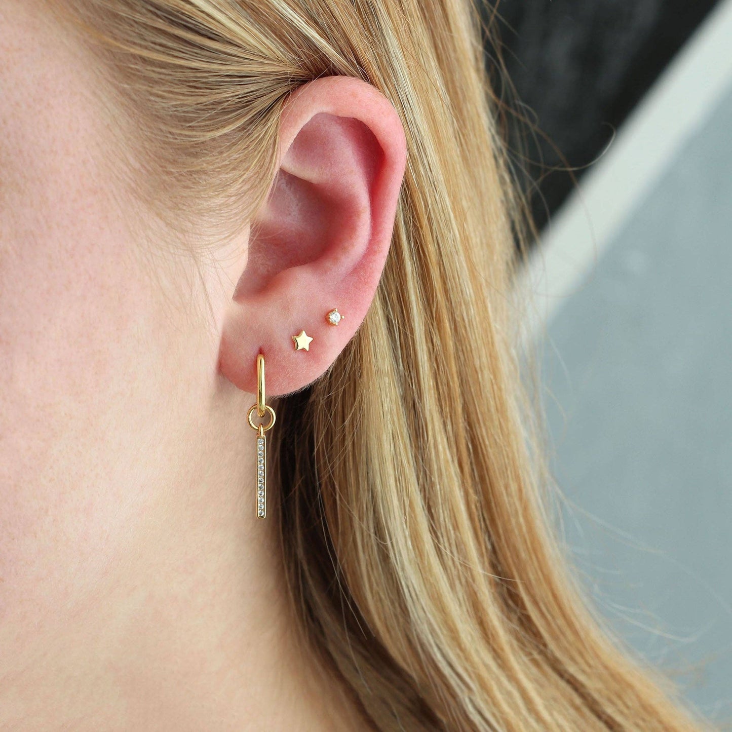 Tiny Star Stud Earrings: 18K Gold Vermeil