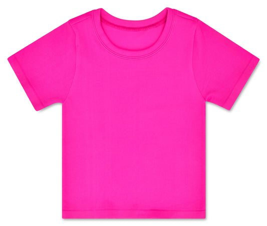 Ribbed Short Sleeve Tee | Bright Pink