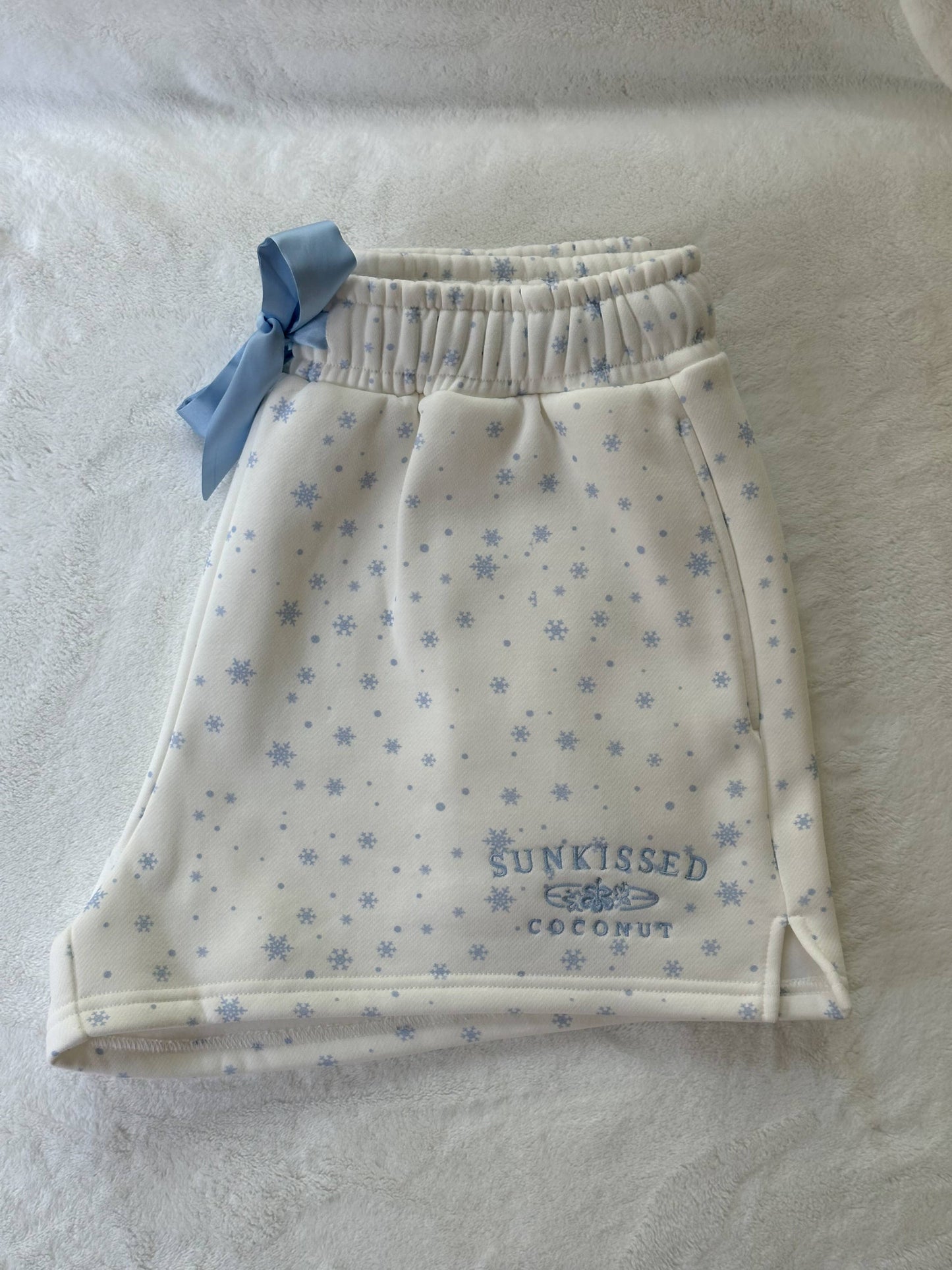 Sunkissed Coconut Snowflake Embroidered Shorts