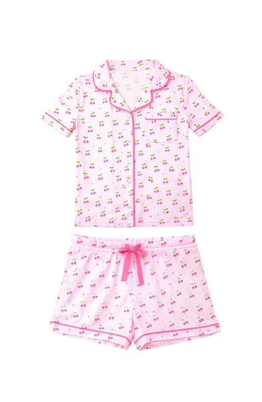 Preppy Goose Cherry Jersey Short Sleeve PJ Set