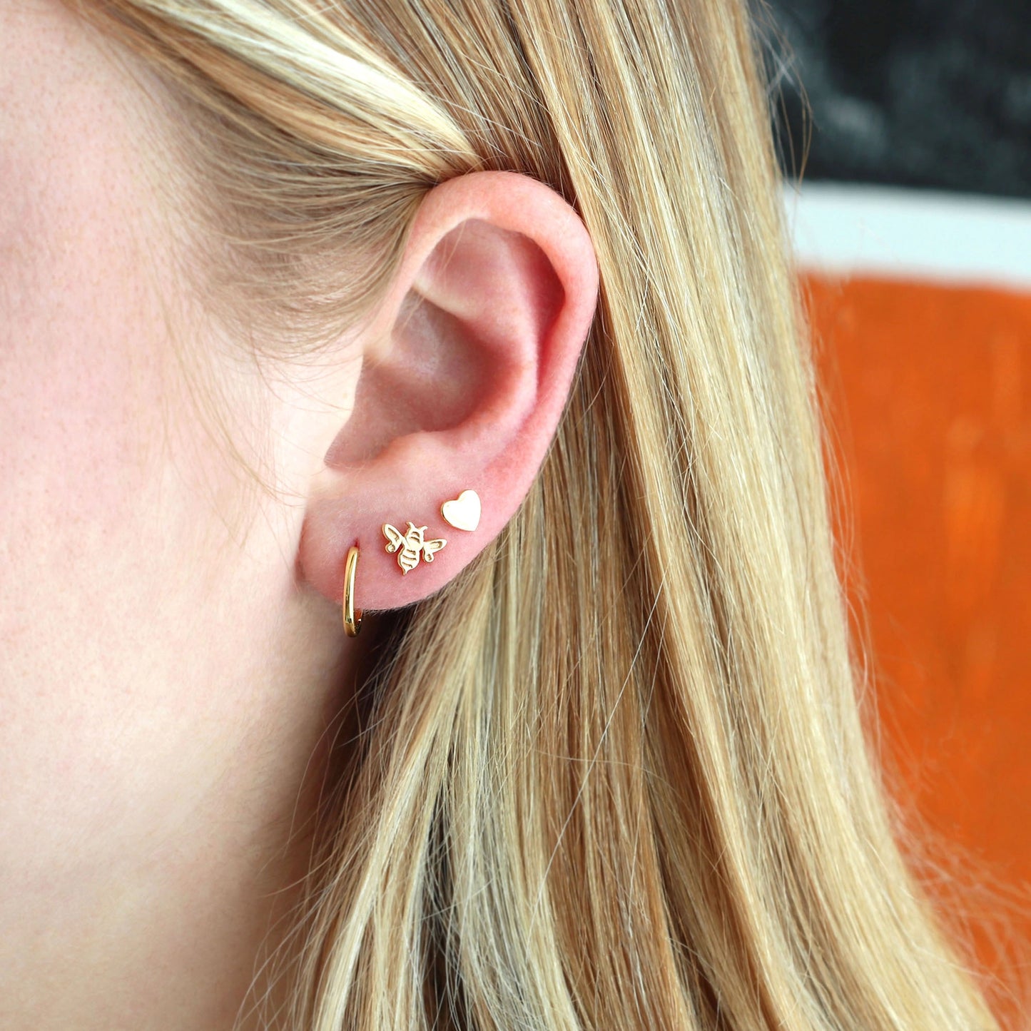 Kris Nations Classic 12mm Hinged Huggie Hoop Earrings - Gold