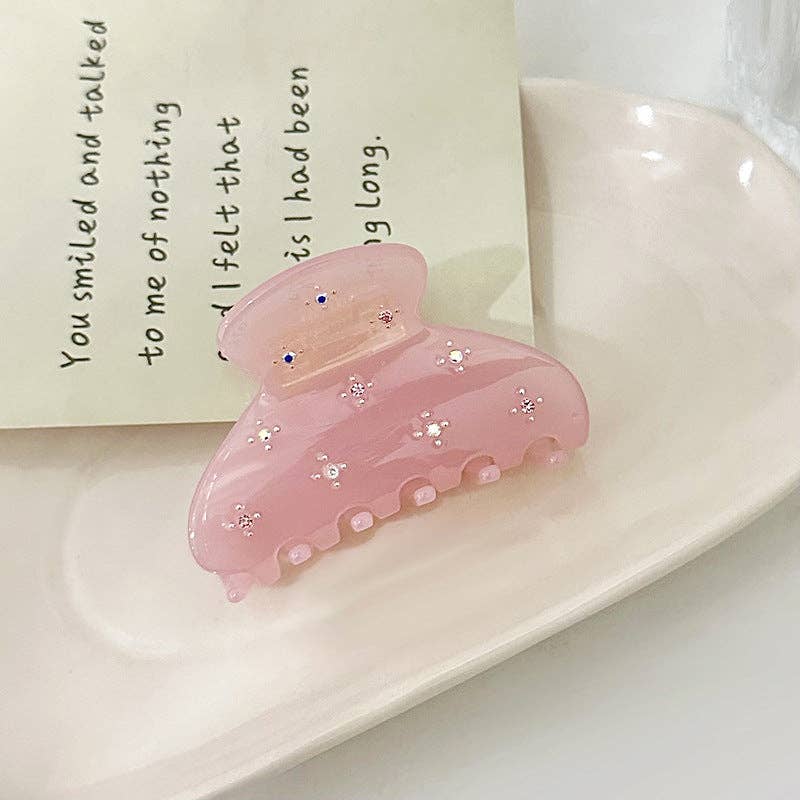 Solid Color Rhinestone Acetate Hair Claw DP25B942: Blue