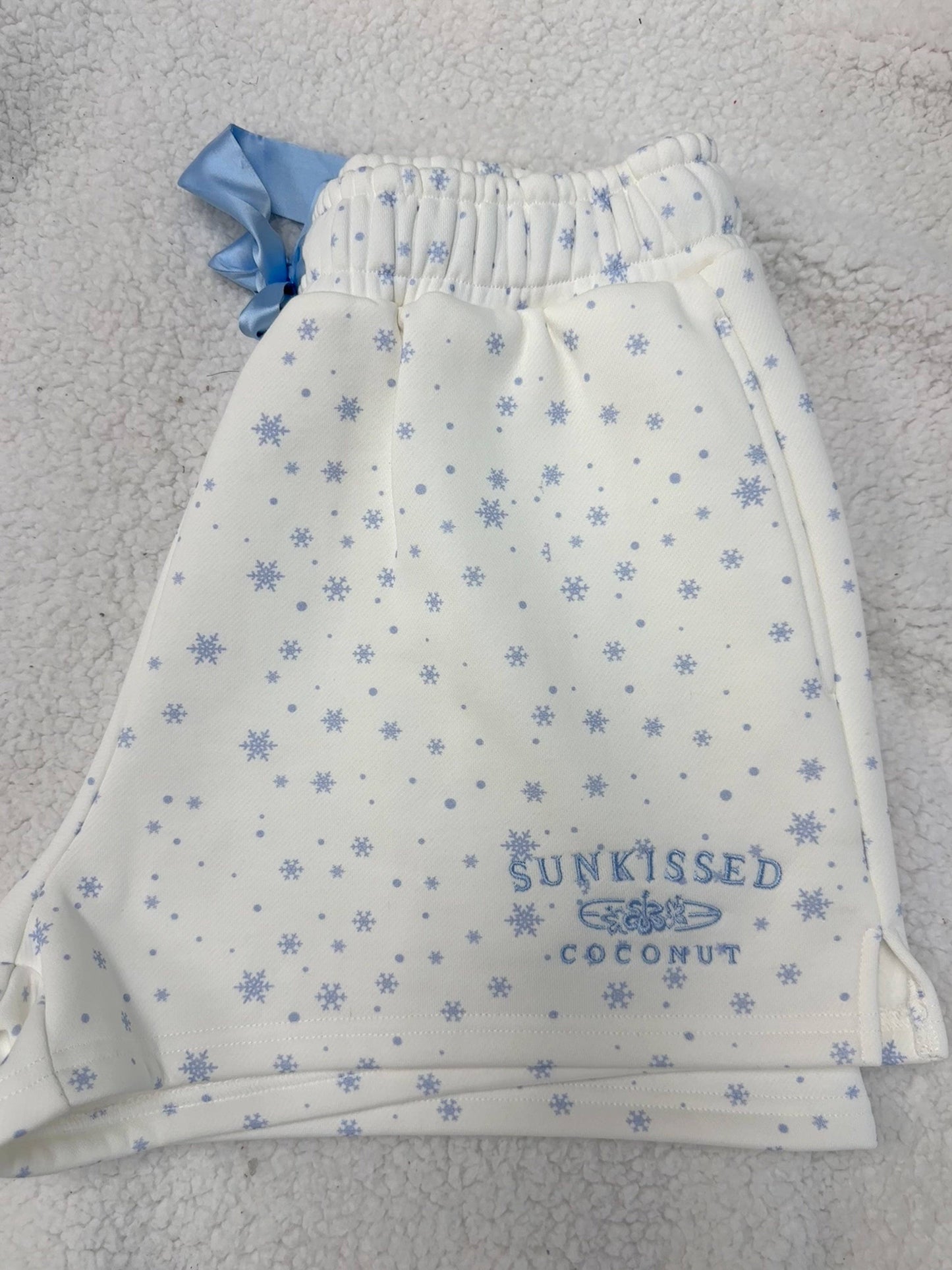 Sunkissed Coconut Snowflake Embroidered Shorts