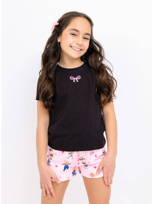 Girls Plush Loungewear Short – Teddy Bear