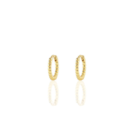 Twisted Hinged Huggie Hoop Earrings: 18K Gold Vermeil