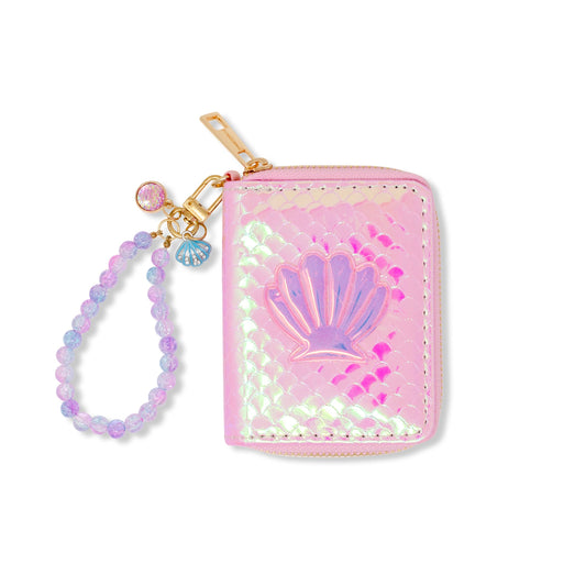 Shiny Seashell Mermaid Wallet for Kids | Pink