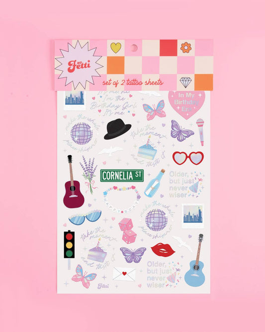 Taylor Swift Birthday Era Temporary Tattoos | Set of 50