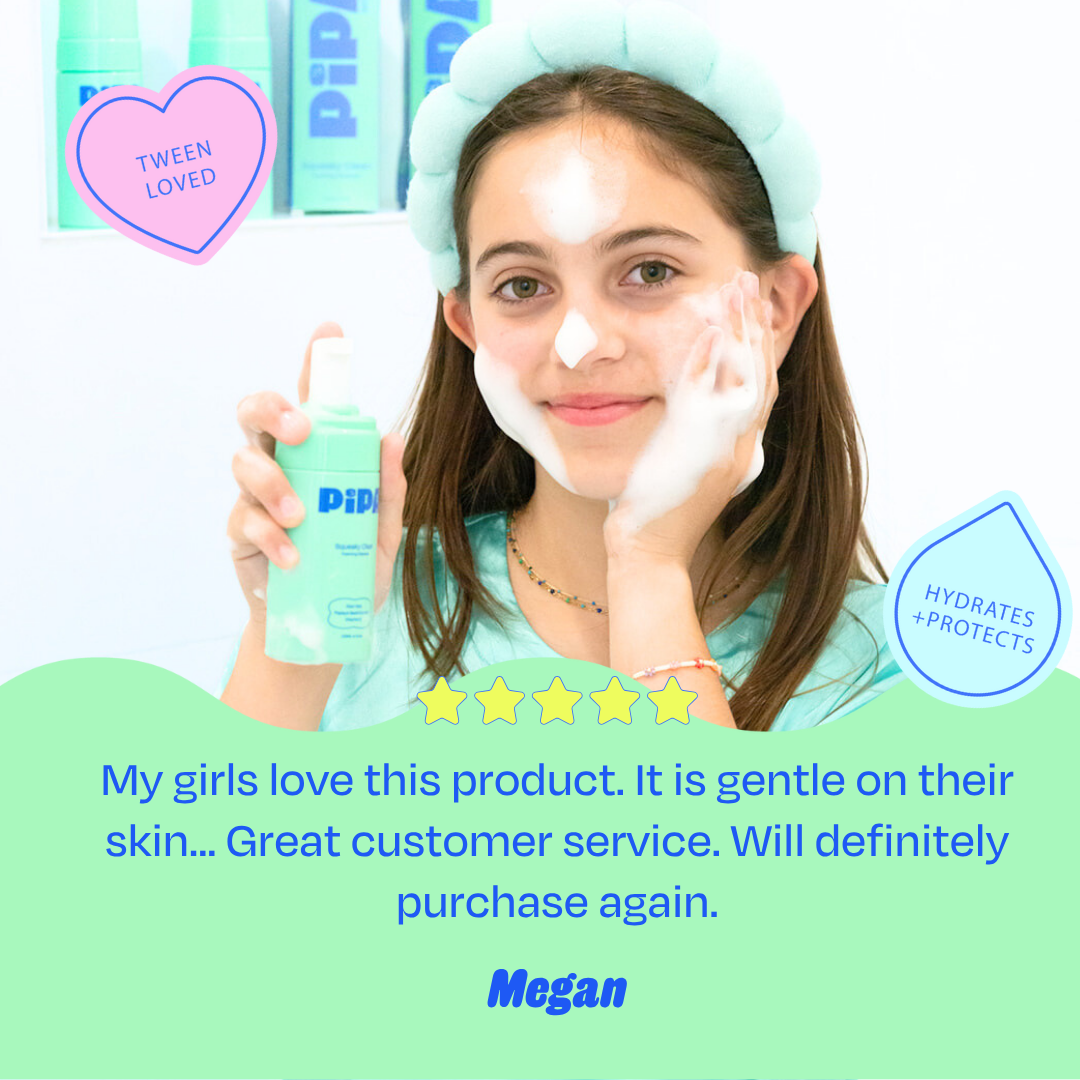 Pipa Squeaky Clean Cleanser Gentle Foam Face Wash for Tweens