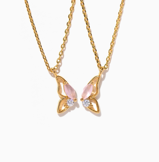 Butterfly Besties Necklace Set - Gold
