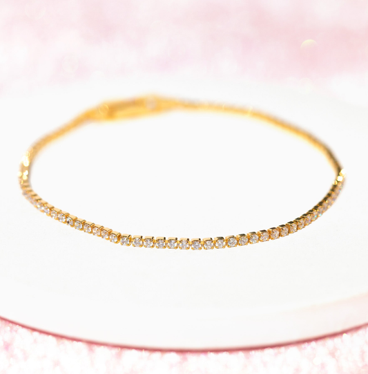 Endless Tennis Bracelet — 18K Gold Plated CZ, 6.5"