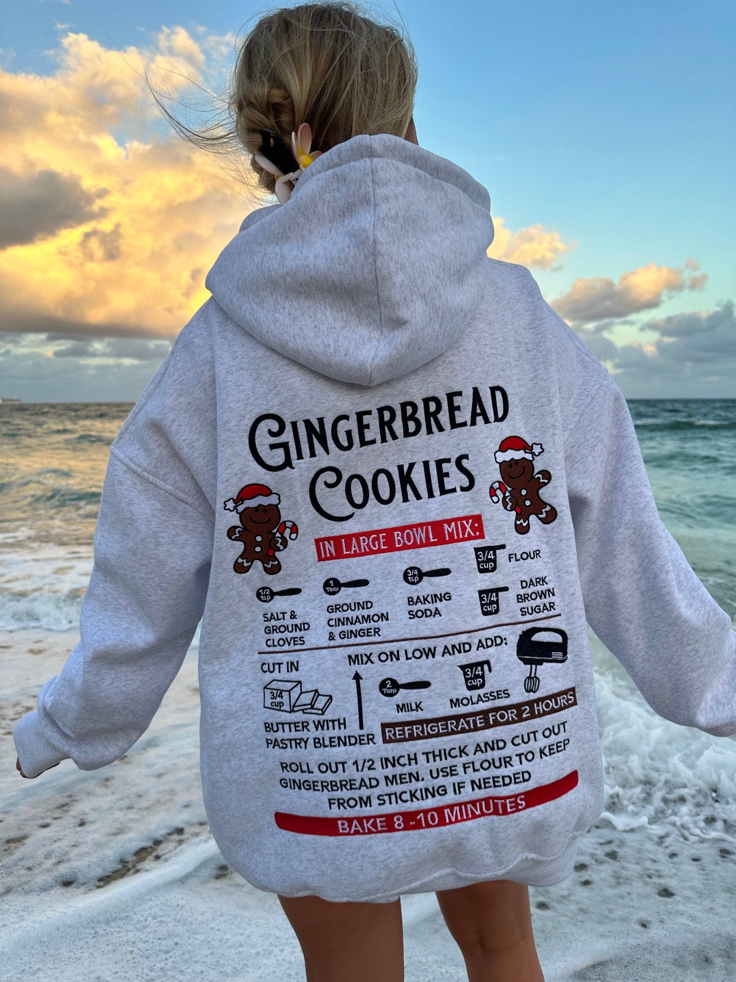 Sunkissed Coconut Gingerbread Recipe Christmas Embroidered Hoodie