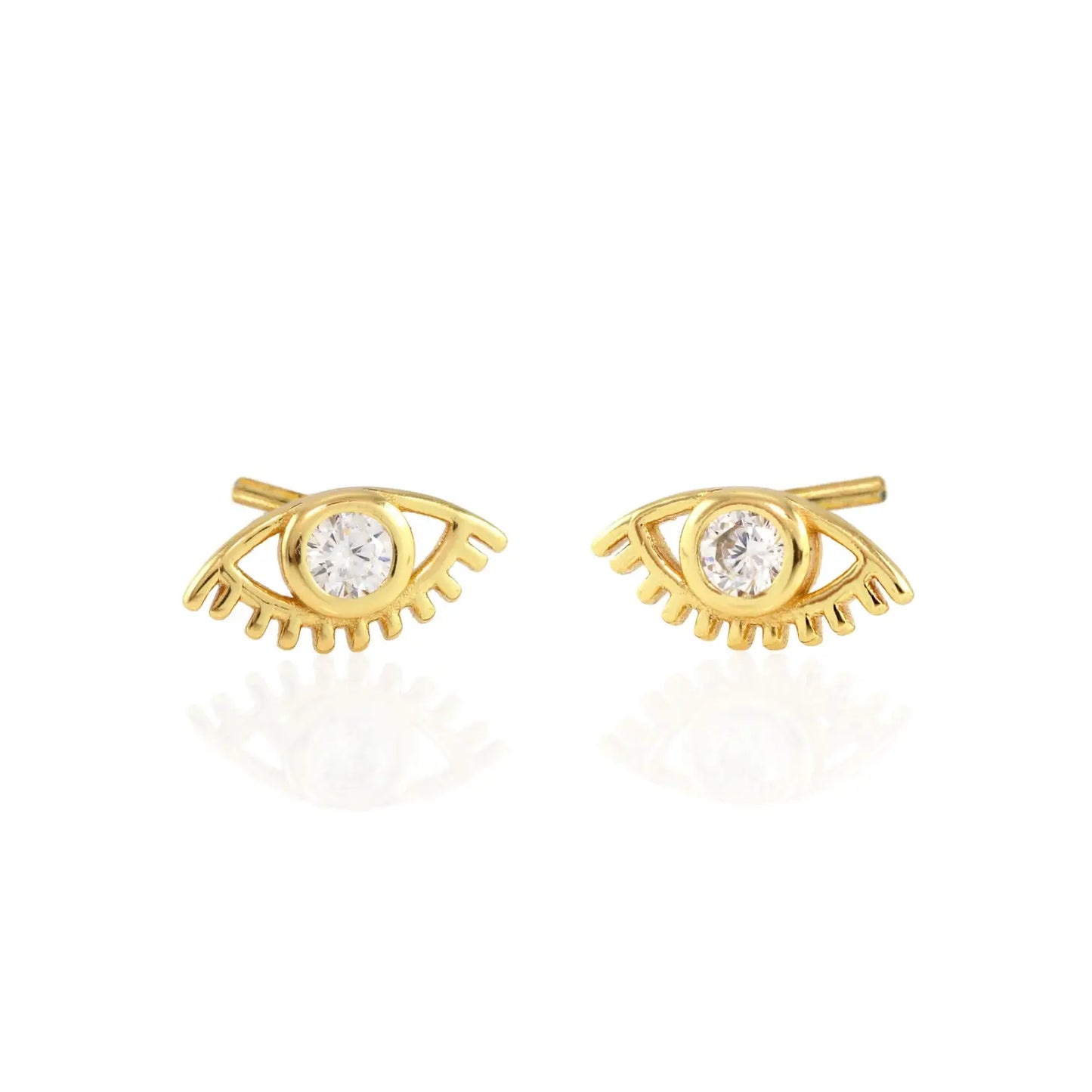 Kris Nations Crystal Eye Stud Earrings - Gold