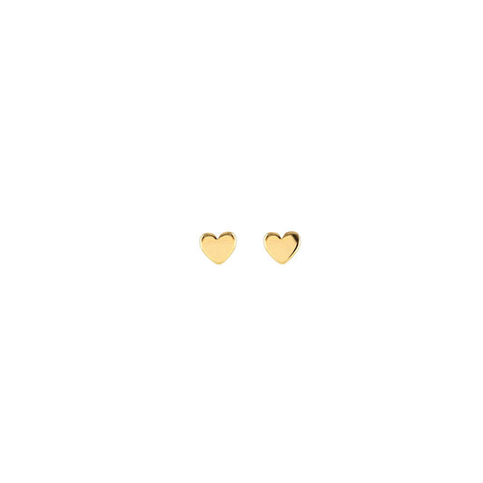 Tiny Heart Stud Earrings: 18K Gold Vermeil