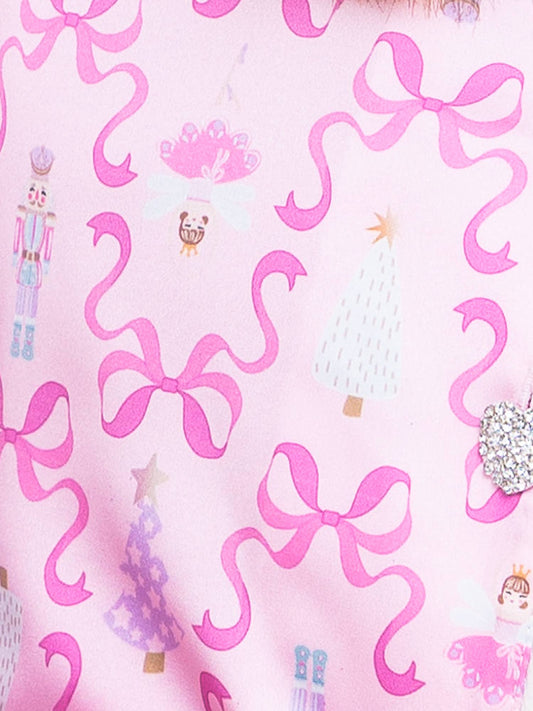Preppy Goose | Girls Nutcracker Satin Pajama Set